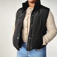 JENNYFER | Doudoune Sans Manches à Col Cheminé – Noir